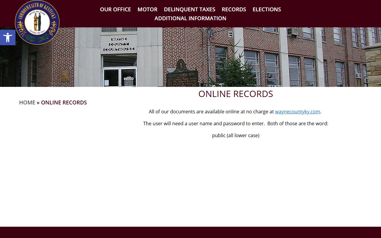 Wayne County Clerk records online access public credentials