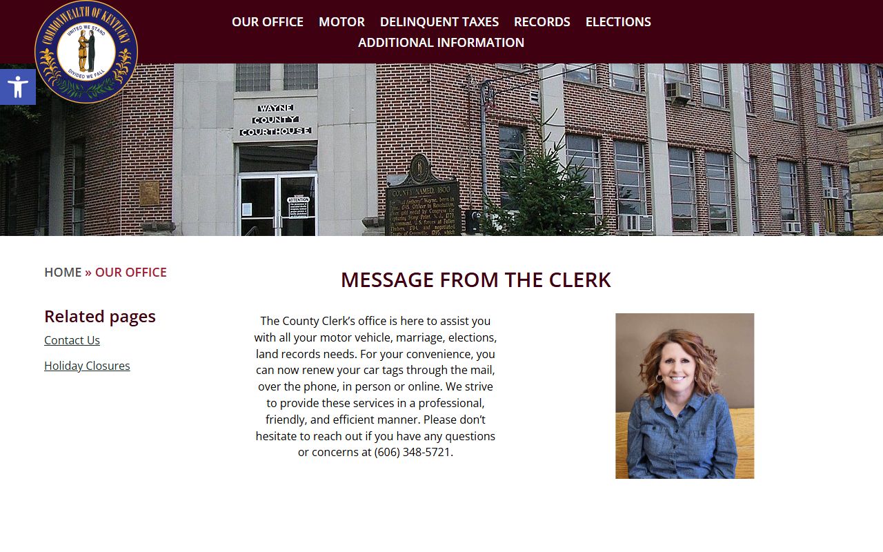Wayne County Clerk records office contact form fields
