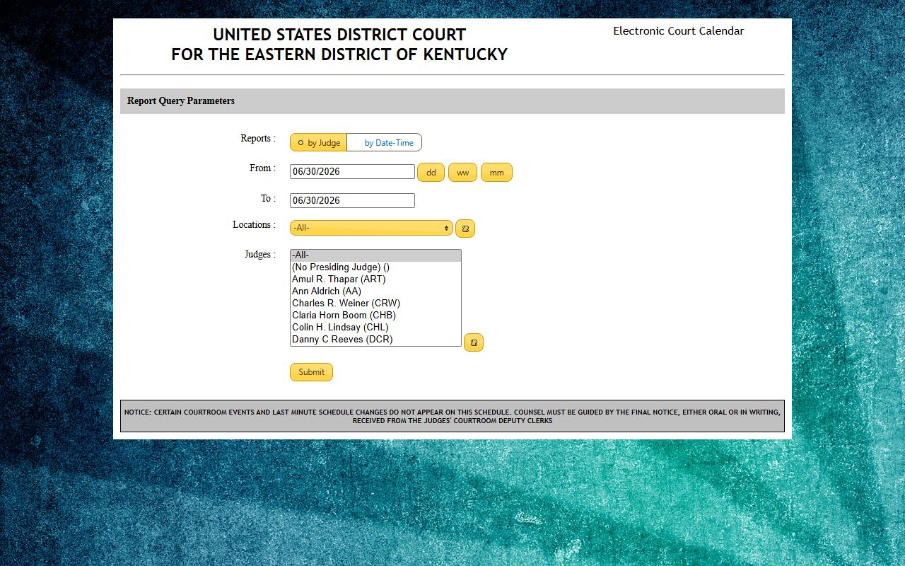 Wayne County Circuit Court records federal calendar distinction