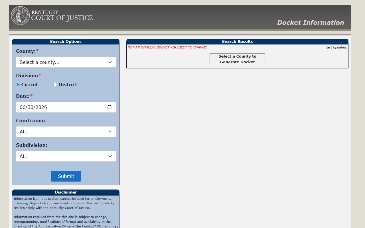 Wayne County traffic court records docket search